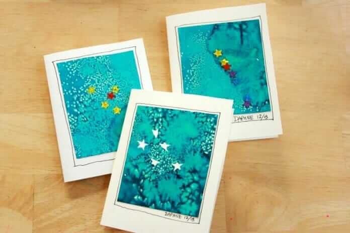 Holiday Arts and Crafts for Kids - Starry Night Cards