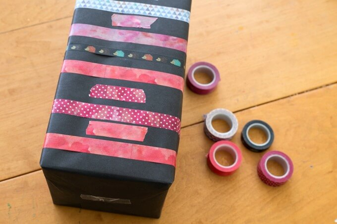 Make Your Own Gift Wrap - Washi Tape Stripes