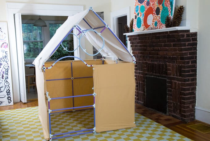 Build a Walk In Gingerbread House from a Fort Kit