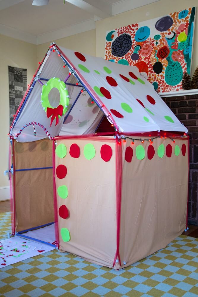 A Walk In Gingerbread House for Kids from a Fort Kit