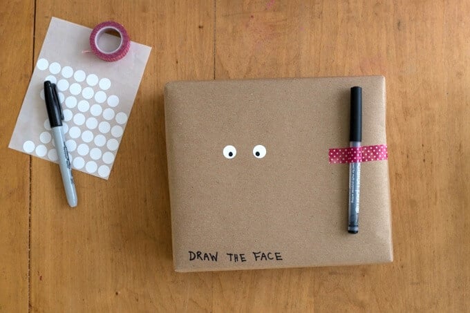 Make Your Own Gift Wrap - Draw the Face