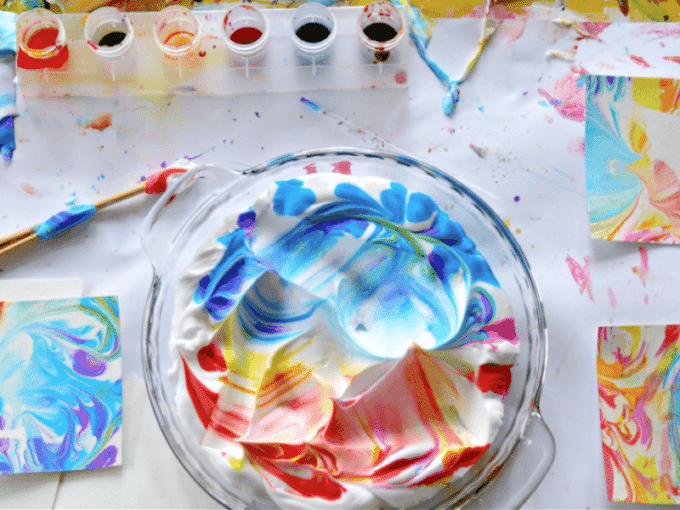 How To Make Diy Marbled Paper With Shaving Cream For Kids