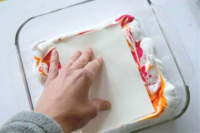DIY marble paper with shaving cream