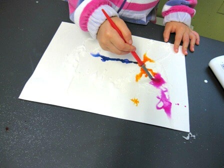 Salt Watercolors Art Activity for Kids - Adding Paint