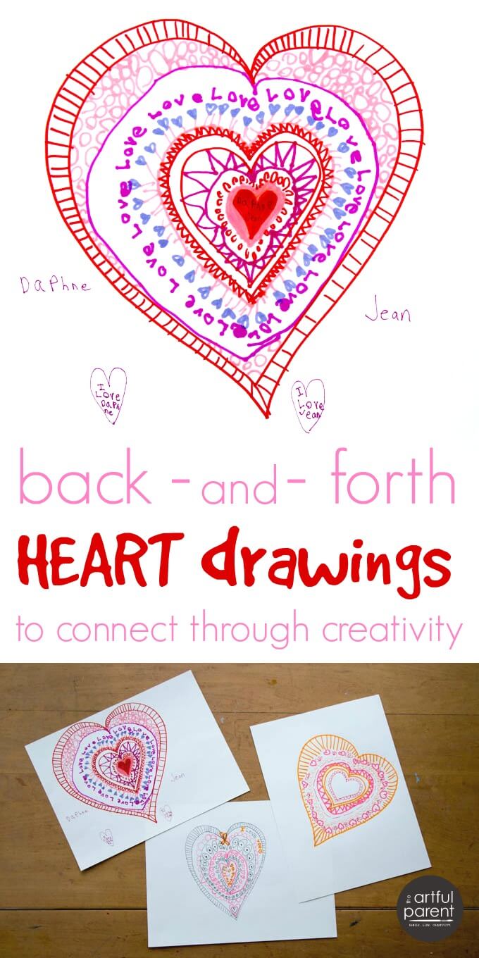 Back and Forth Heart Drawing Activity for Valentines Day