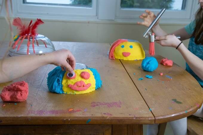 Make Playdough Faces with Kids