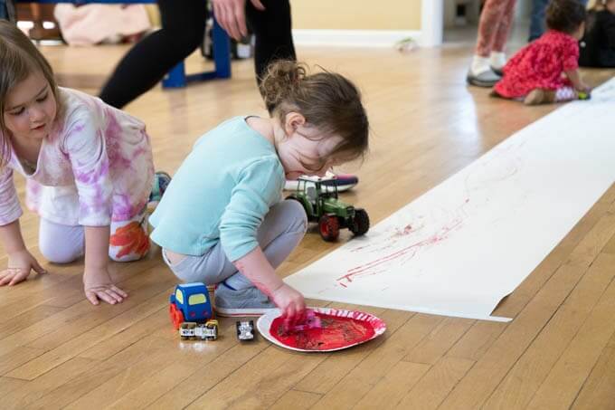 Wheel Painting in Toddler Art Class