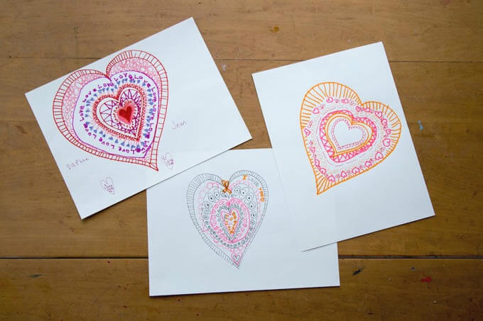 Collaborative Heart Drawings