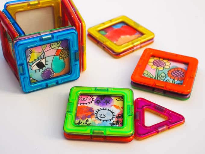 Tiny Art in Magformers Frames