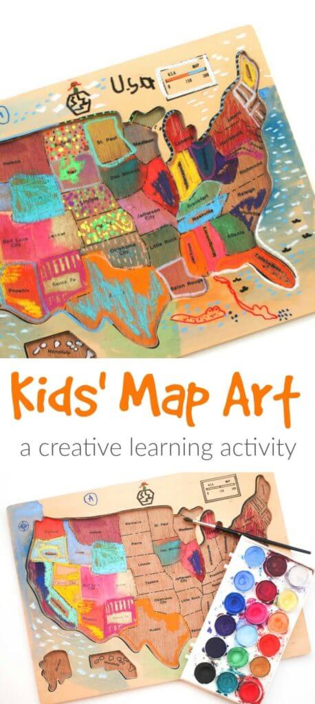 Kids Map Art - A Creative Learning Activity