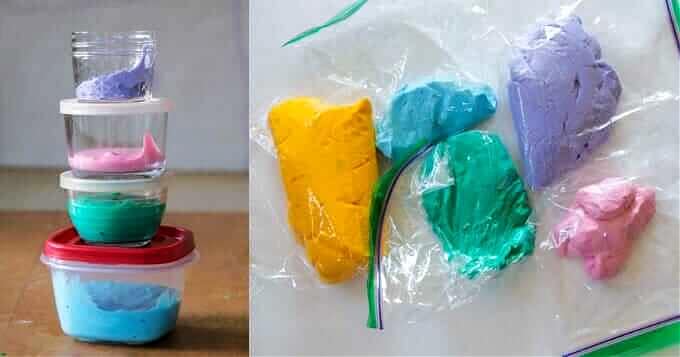 Store Homemade Fluffy Slime in Covered Containers