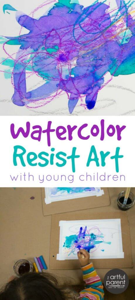 Watercolor Resist Art with Young Children