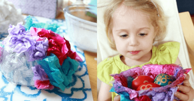 Birds Nest Craft with Colored Tissue Paper