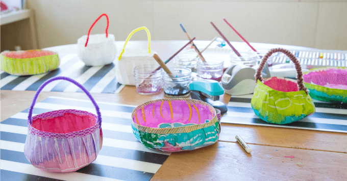DIY Mini Easter Baskets from Paper Plates