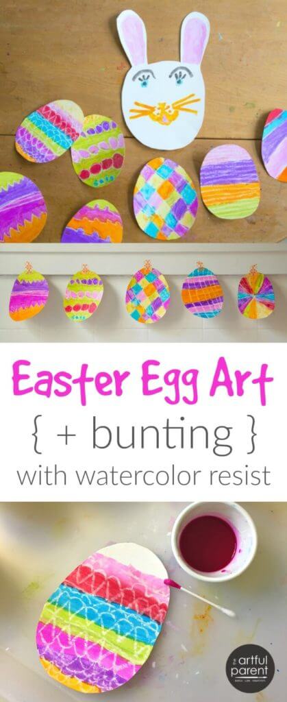 Easter Egg Art with Watercolor Resist
