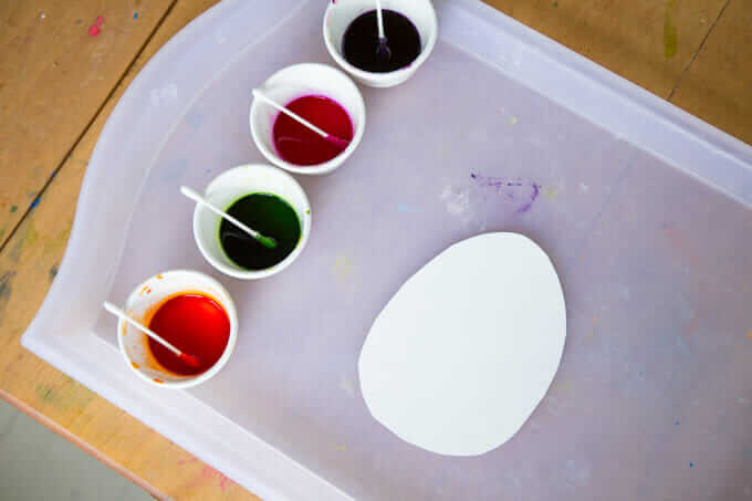 Materials and Set Up for Easter Egg Art
