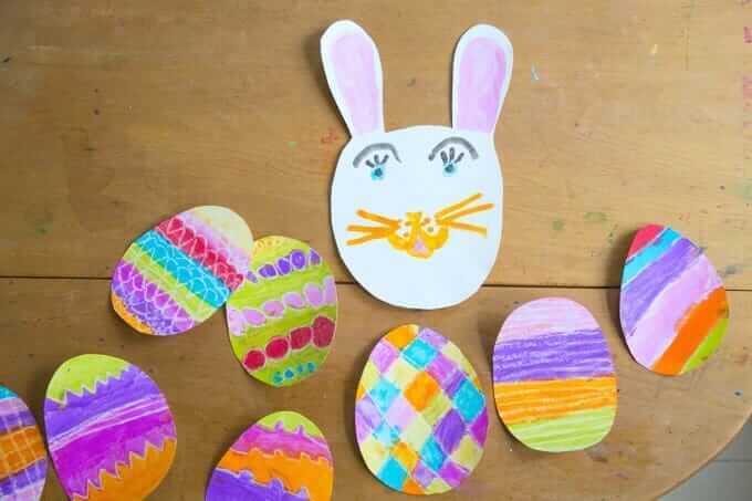 Watercolor Resist Easter Egg Art 