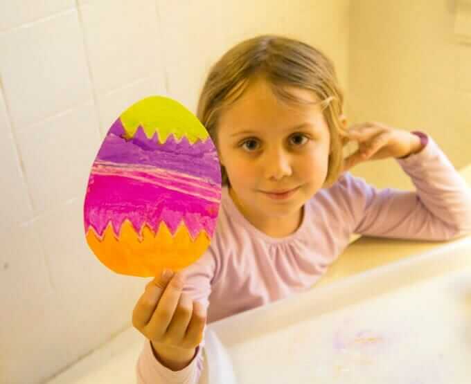 Watercolor Resist Easter Egg Art