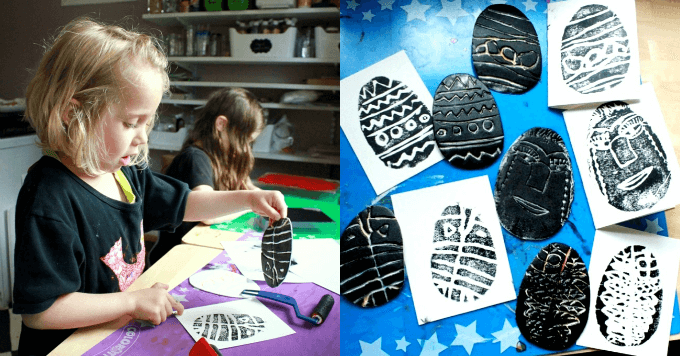 Printmaking Lesson For Kids - Easy Peasy and Fun