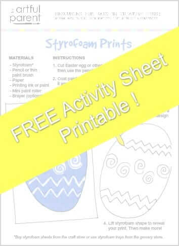 Styrofoam Printmaking Printable Activity Sheet