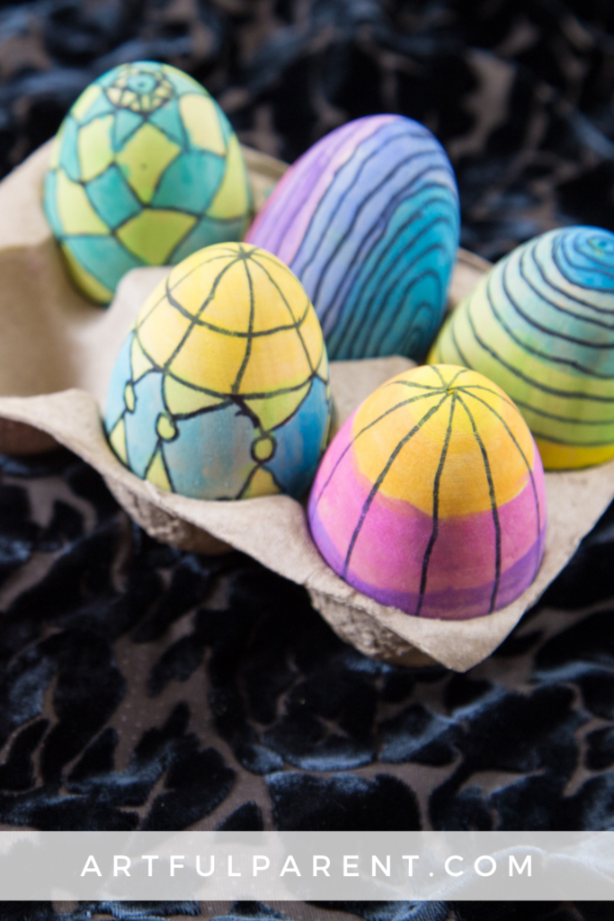 painted wooden eggs pin