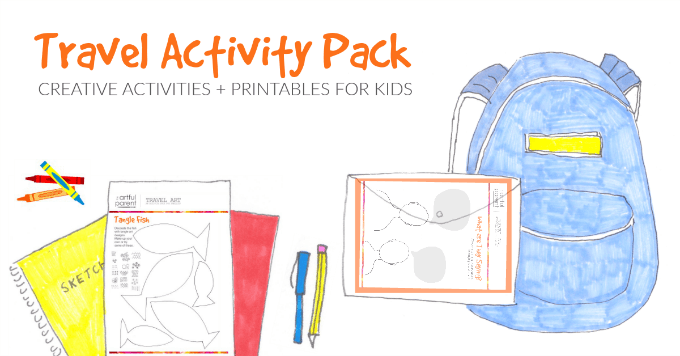 Backpack with Travel Art Kit and Travel Activities for Kids