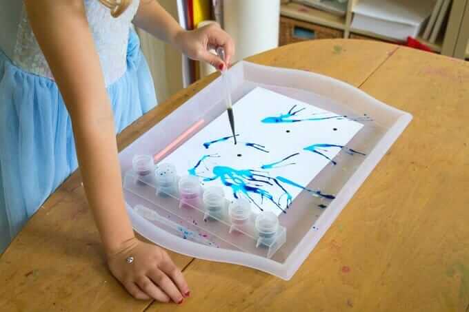 Blow Painting - Transferring Paint to Paper with a Dropper