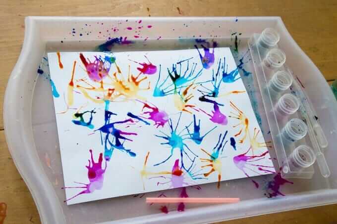 Blow Painting with Straws - Using Many Colors of Liquid Watercolor Paint