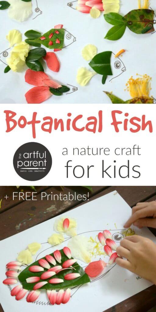 Nature Fish Craft with Flowers and Leaves