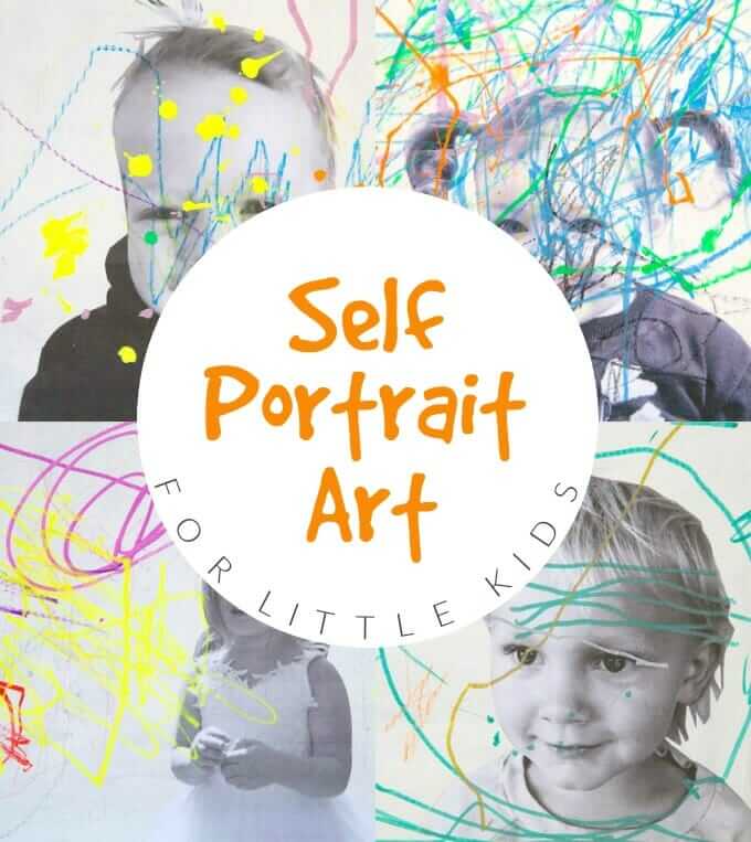 Self Portrait Art with Little Kids - Finished Toddler Self Portraits