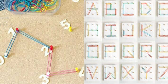 Geoboard Activities for Learning - Alphabet and Sequencing