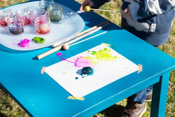 Splat Painting with Kids in Action