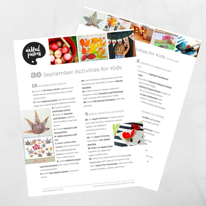 30 September Activities for Kids Free Printable Graphic