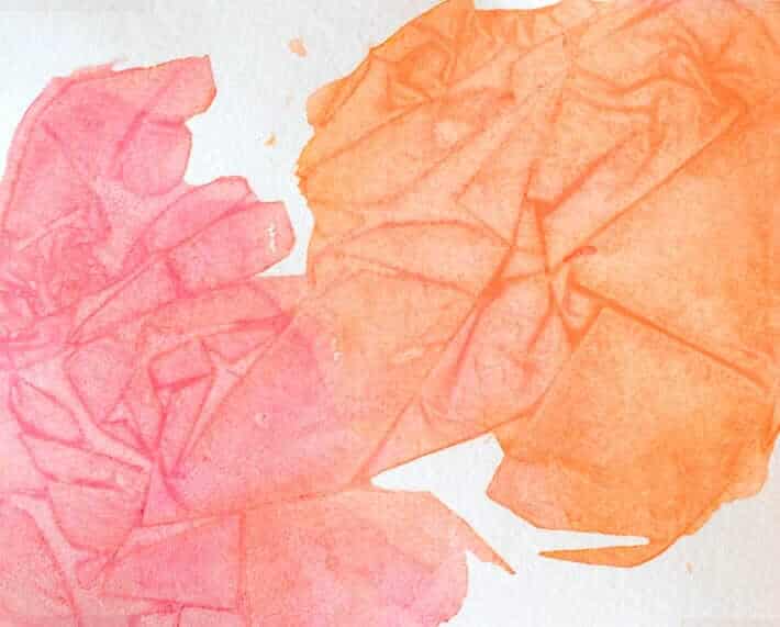 DIY Geometric Watercolor Art with Orange and Pink Paint