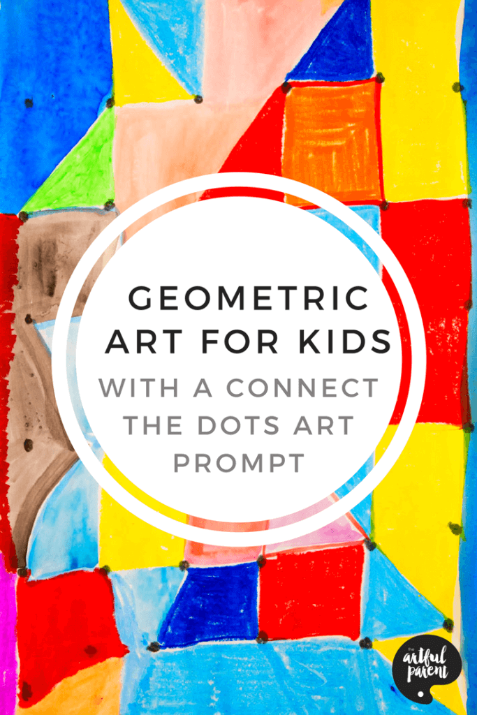 Geometric art for kids is easy, fun, and visually striking when made with this connect the dots art prompt. A great collaborative art activity for all ages!