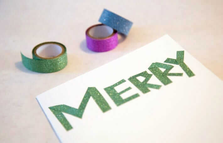 Homemade Christmas Card Making with Kids - Tape Messages