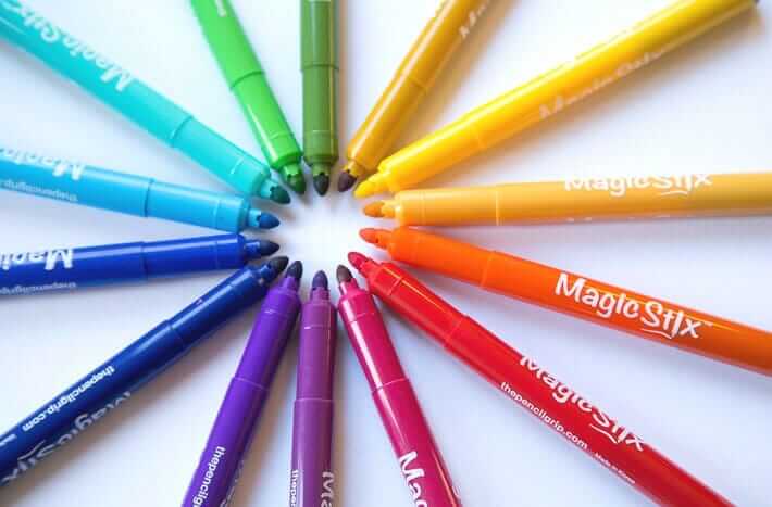 Magic Stix markers in a starburst arrangement