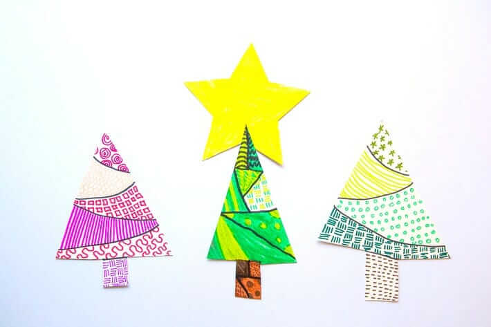 Zentangle Style Christmas Trees