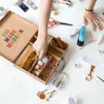 A Homemade Christmas Card Making Station for Kids