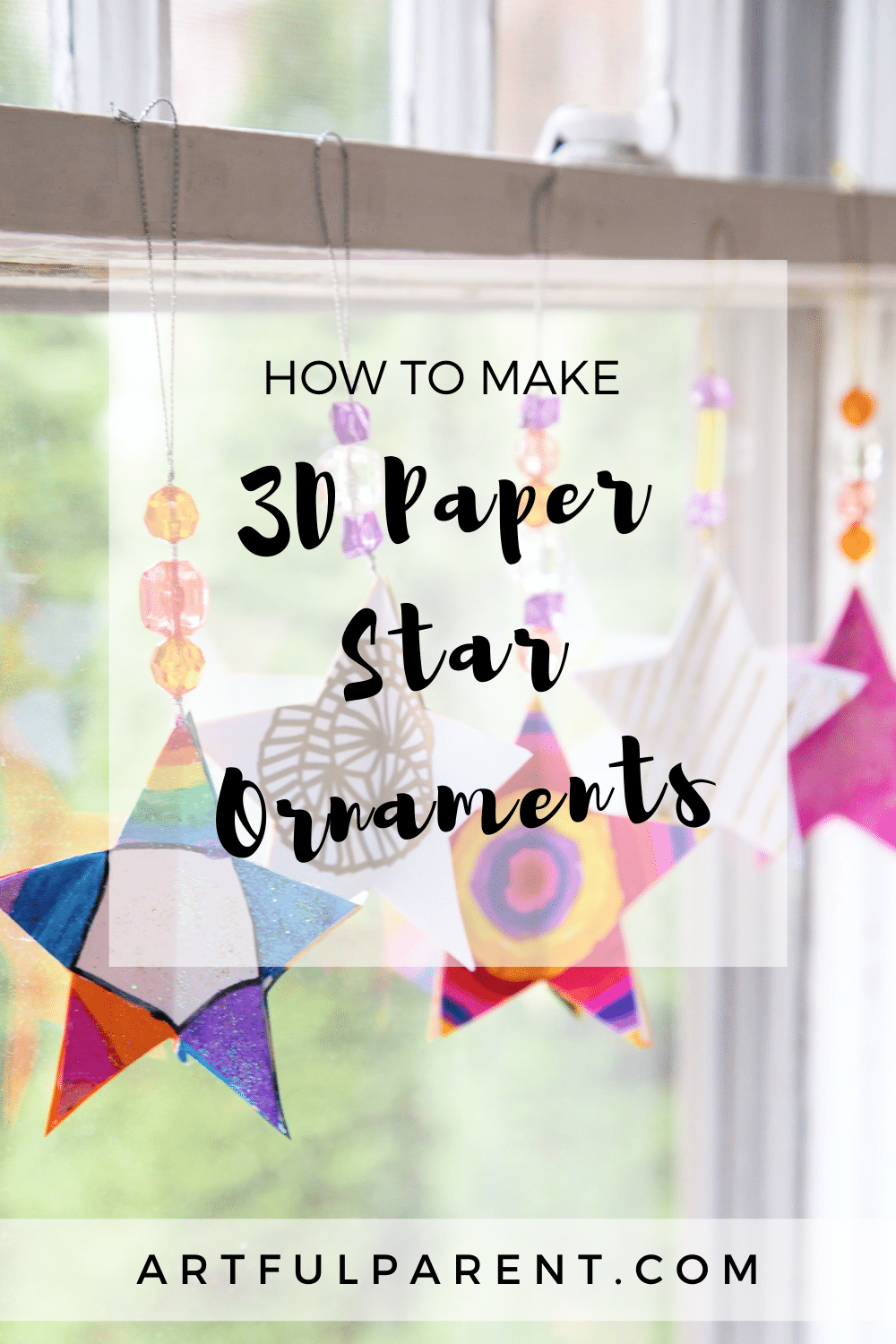 paper star ornaments pin