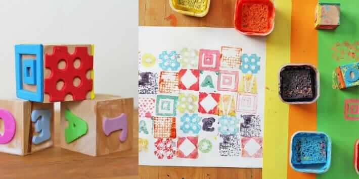 10 Make Your Own Stamp Set Ideas - Geometric Stamp Blocks