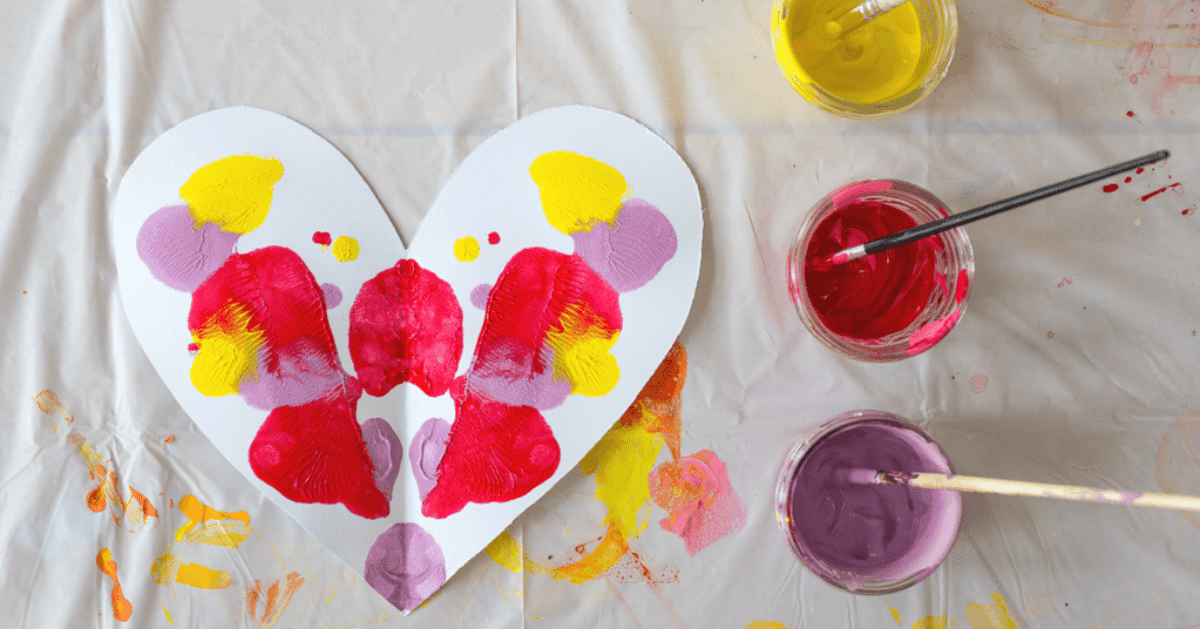 Heart Symmetry Painting With Kids Easy Fun For Valentine S Day