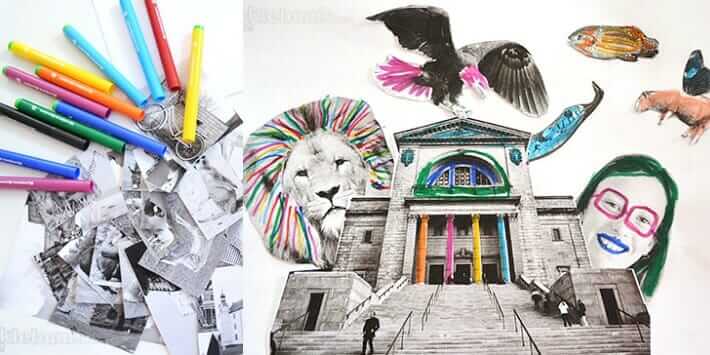 collage drawing ideas