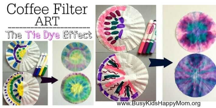Tie Dye Coffee Filter Marker Art for Kids