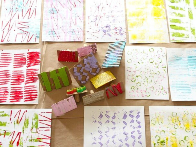 diy cardboard stamps