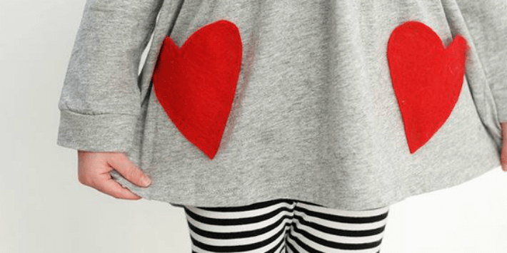 IY Heart Pockets for a Kids Shirt or Dress