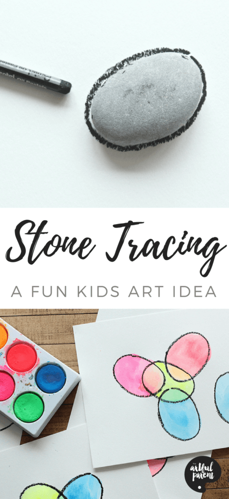 This stone tracing art for kids encourages the development of fine motor skills in children. It's also a fun way to learn color mixing! #tracingart #tracingartprojects #tracingactivities #rockartkids #kidsart