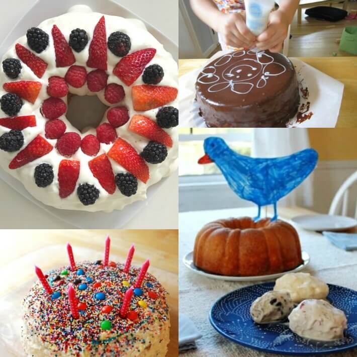 Cake Decorating with Kids - Collage of Cakes