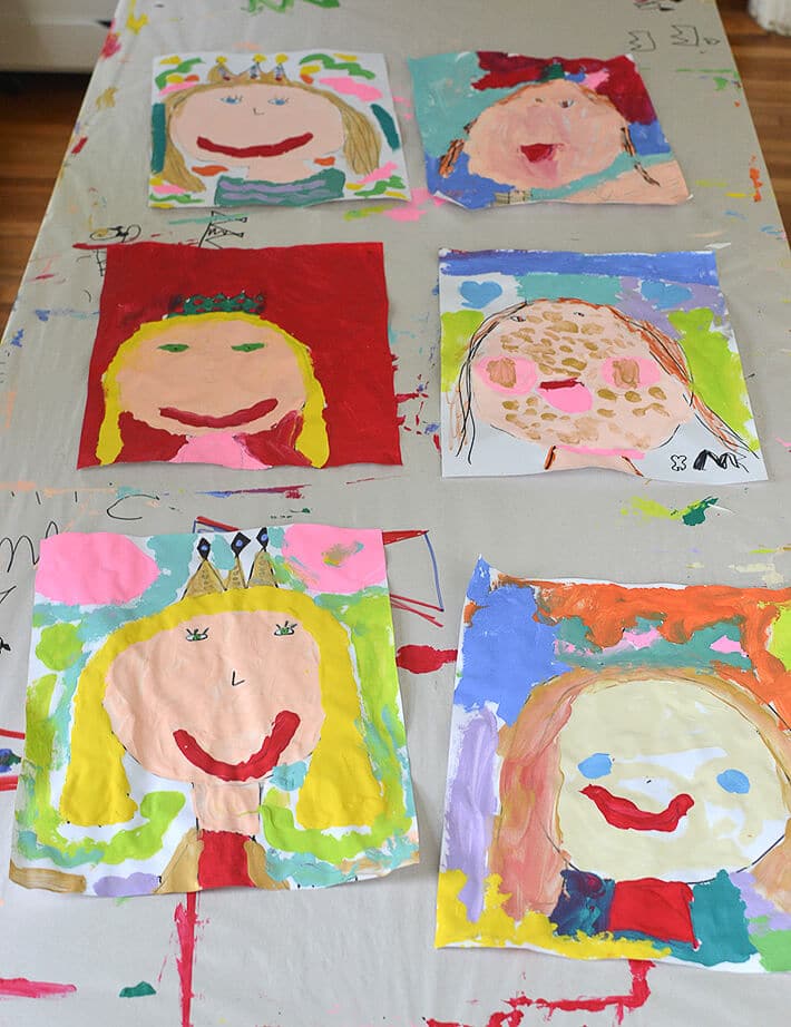 Finished Mother's Day Portraits on Table