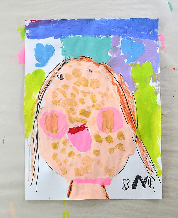 Queen Mom Mother's Day Portrait Art with Freckles